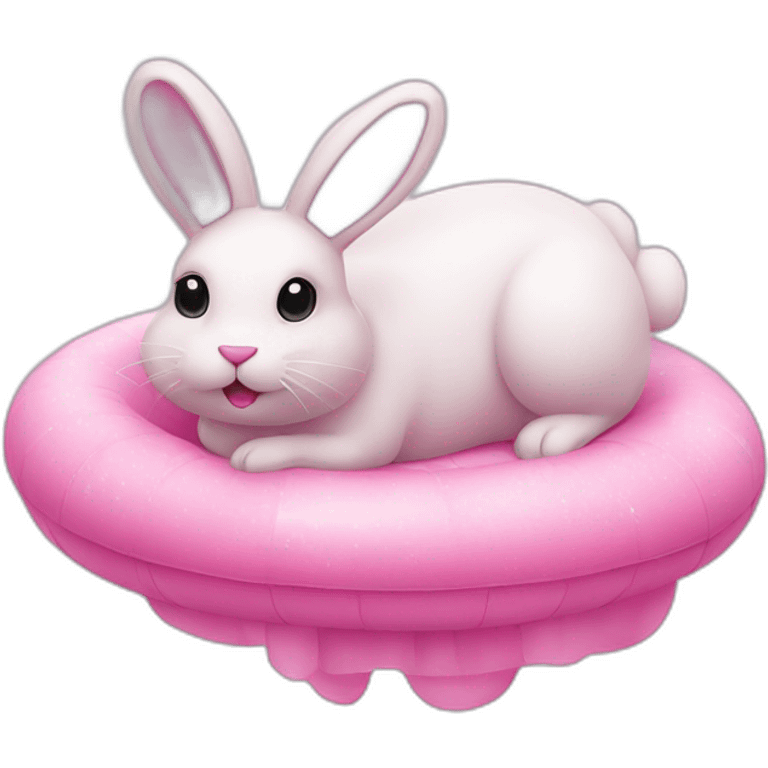 Pink floating bunny emoji