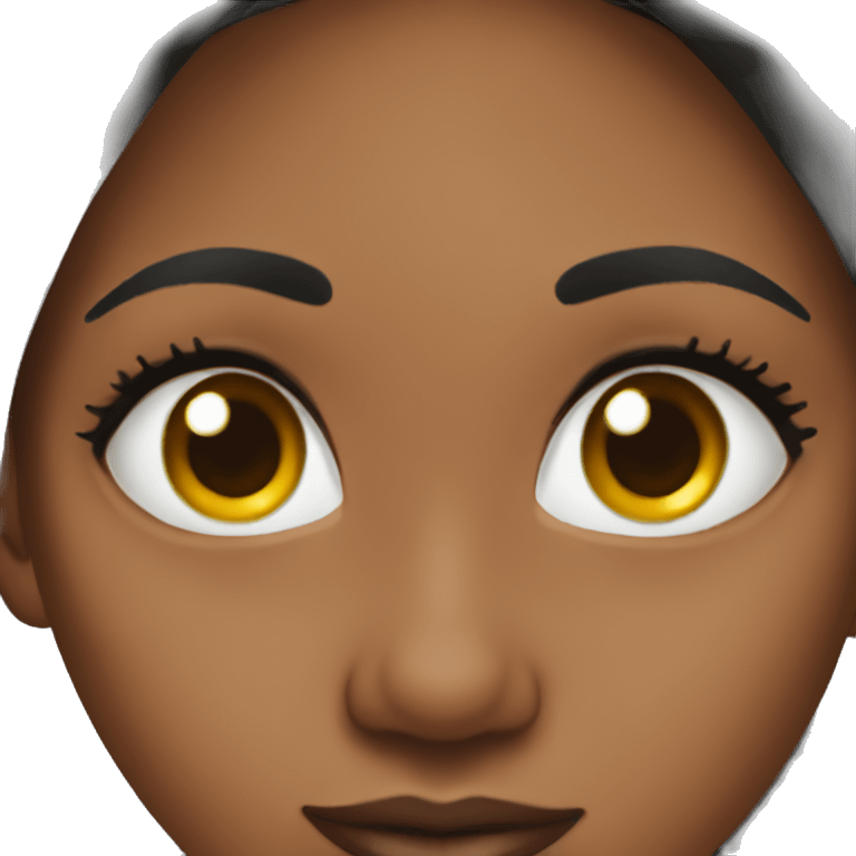 Black girl in ponytail and beautiful eyelashes  emoji