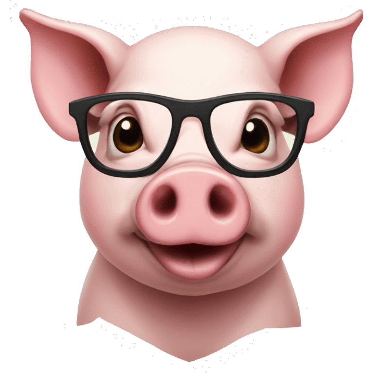 Pig with glasses emoji