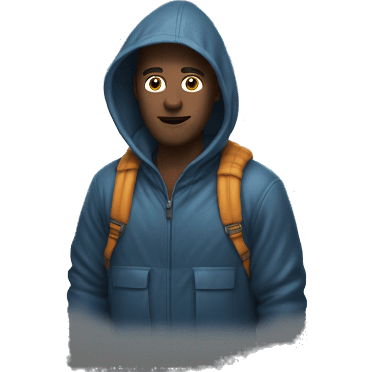 Homme avec une cagoule et une capuche  emoji