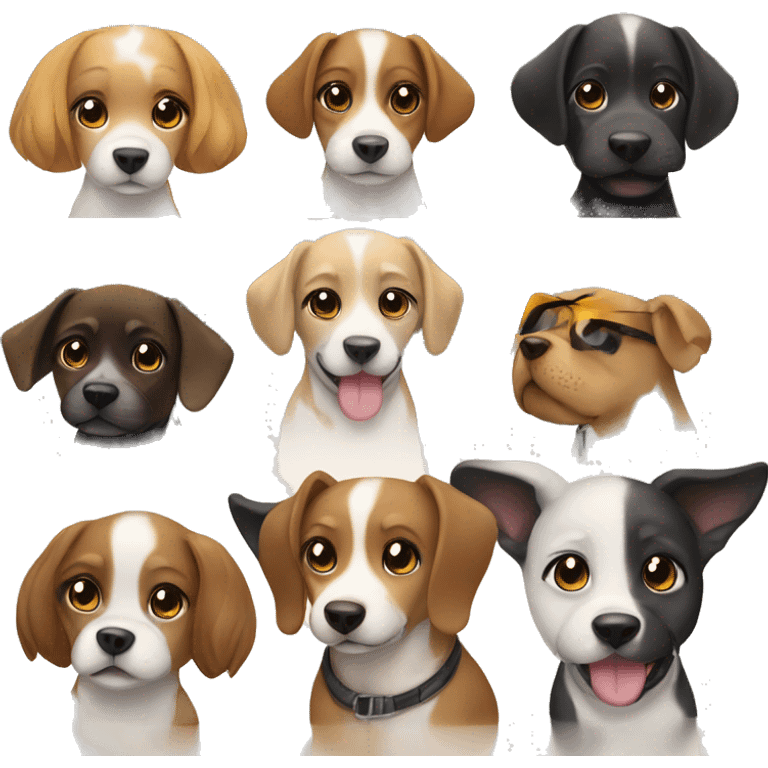 8 cute female dogs in airport emoji