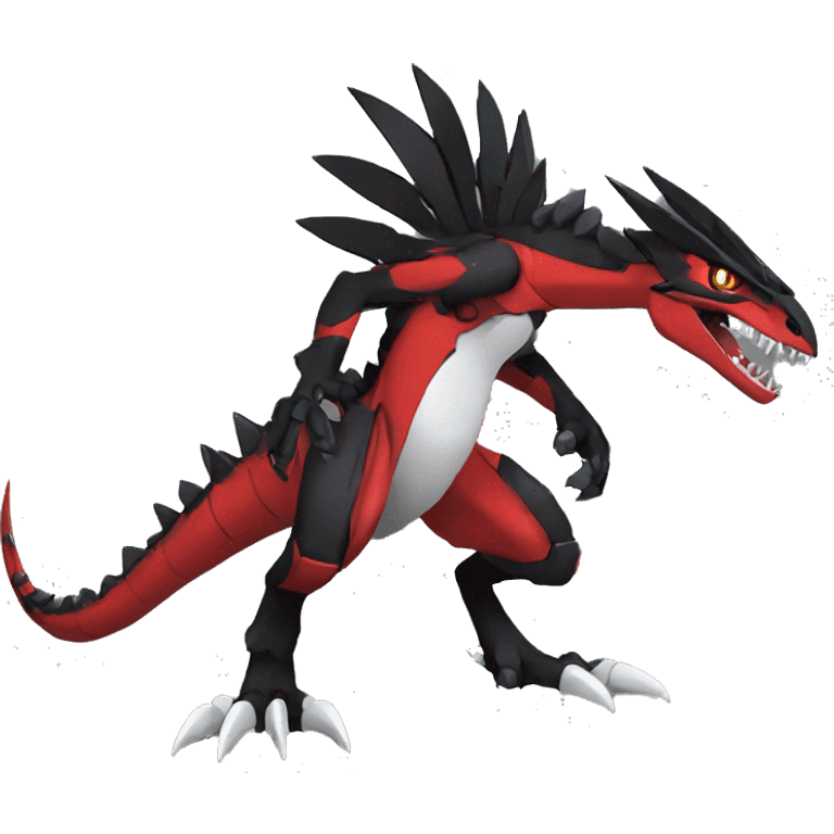  Cool Edgy Black Red Digimon-Fakemon-Guilmon-Velociraptor-Dragon-Mecha full body emoji