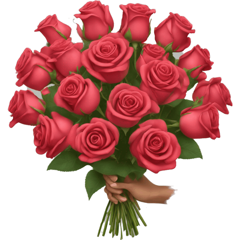 bouquet of 51 roses with a woman's hand emoji