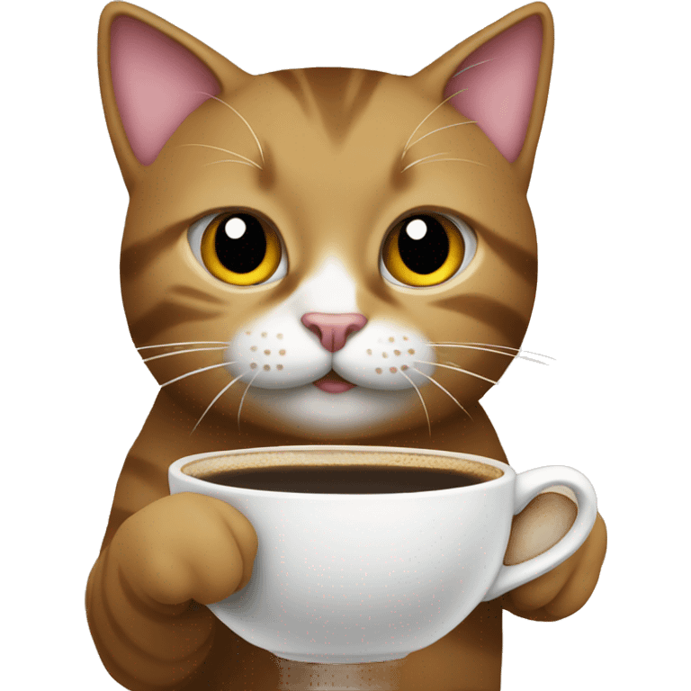 Cat with coffee emoji