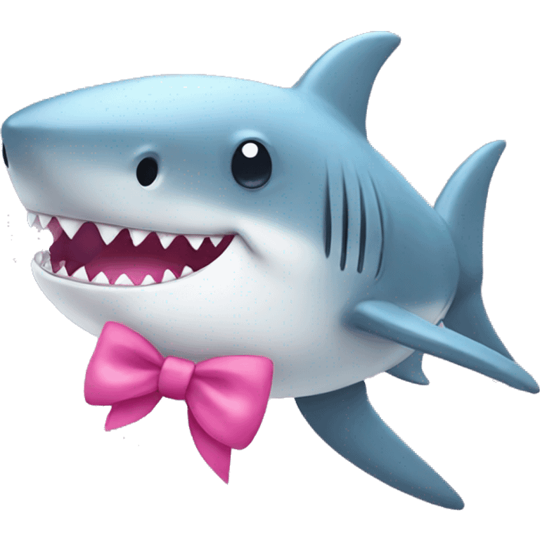 cute shark with a pink bow  emoji