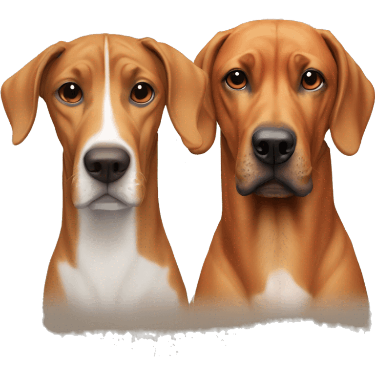 white male with long rainbow colored hair alongside a brown rhodesian ridgeback emoji