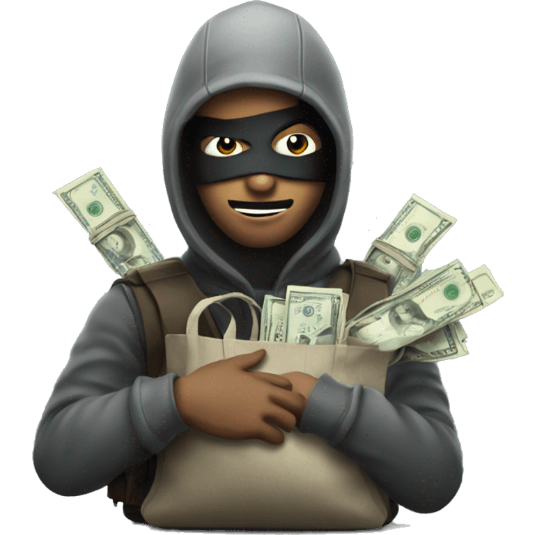 Robber with a bag of money emoji