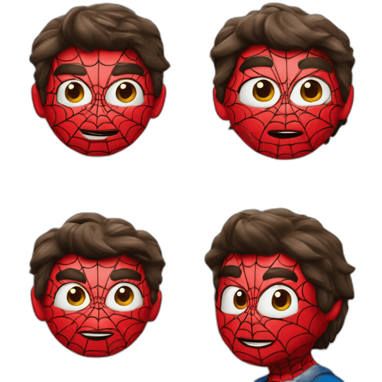 Spiderman felice, con uno striscione con scrittto: " Antonio, ti voglio bene " emoji