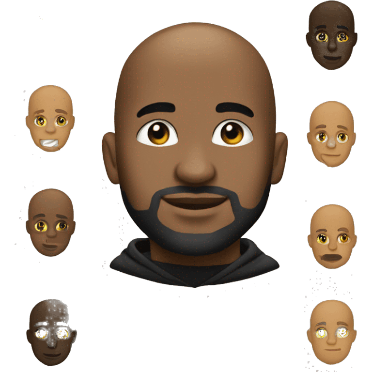 A bald head alpha phi alpha inc. man with Alpha Phi Alpha  black hoodie emoji