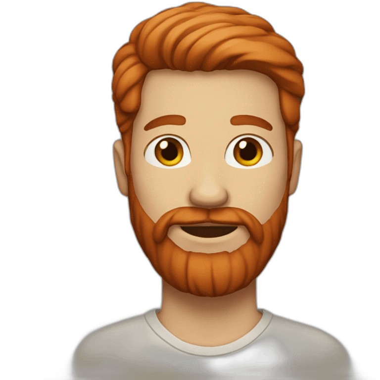 redhair man with beard and straight hair emoji