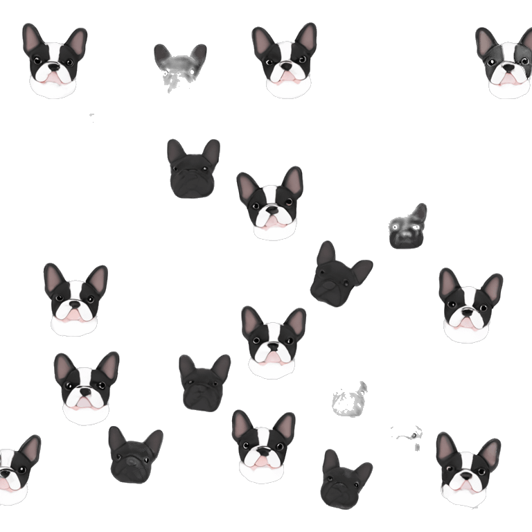 Black and white Frenchie  emoji