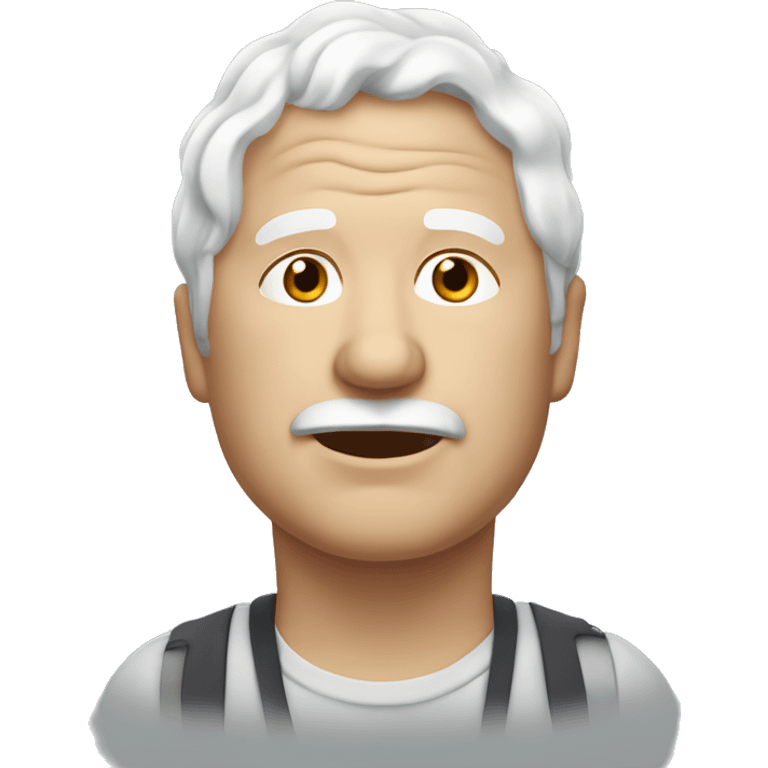 A sallow-skinned, overweight elderly male with white wavy hair. emoji