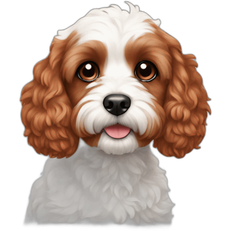 Ruby red cavoodle white chest emoji