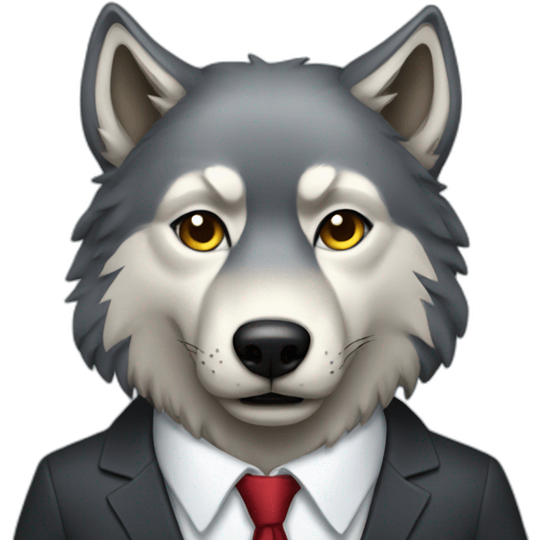 Wolf with suit emoji