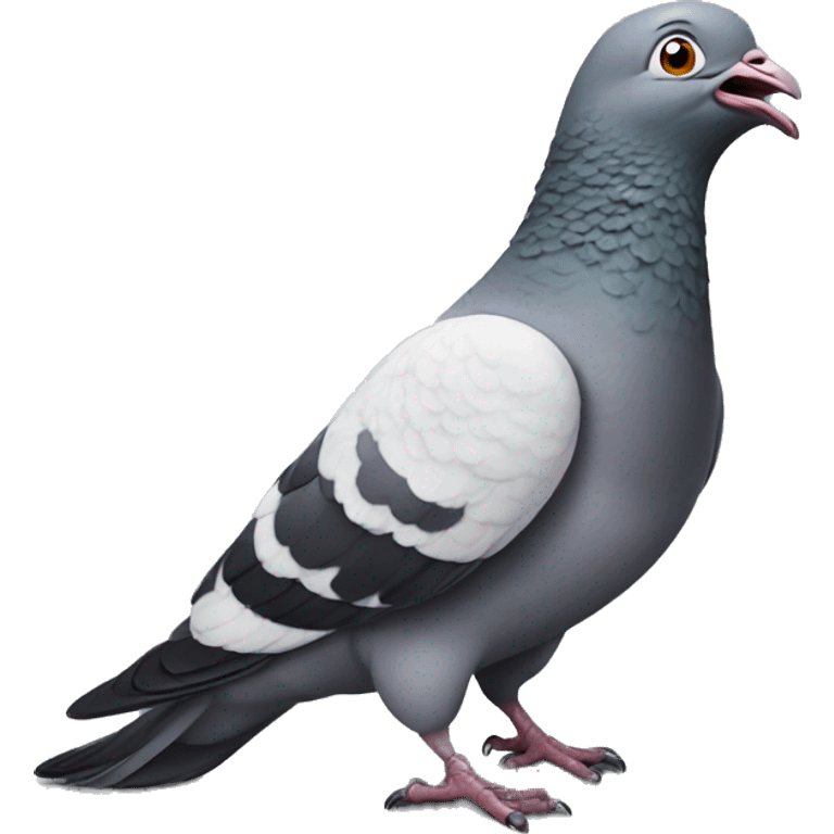 pigeon laughing extremely hard emoji