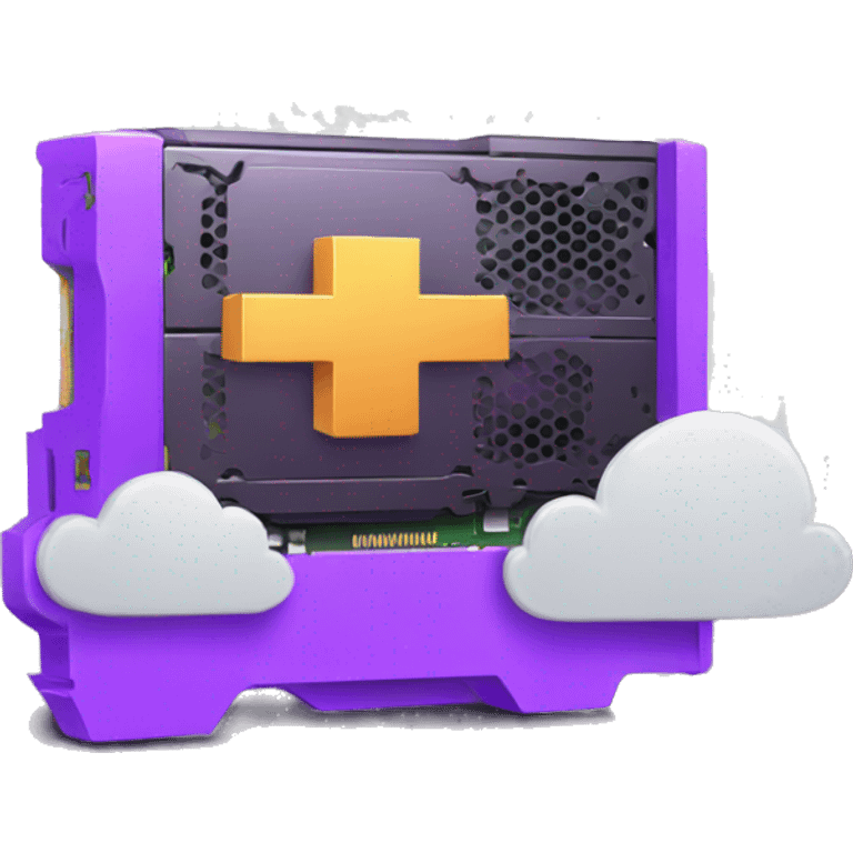 purple gpu with cloud logo emoji