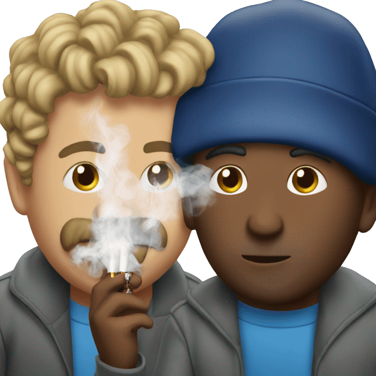 2 guys smoking a blue passat emoji