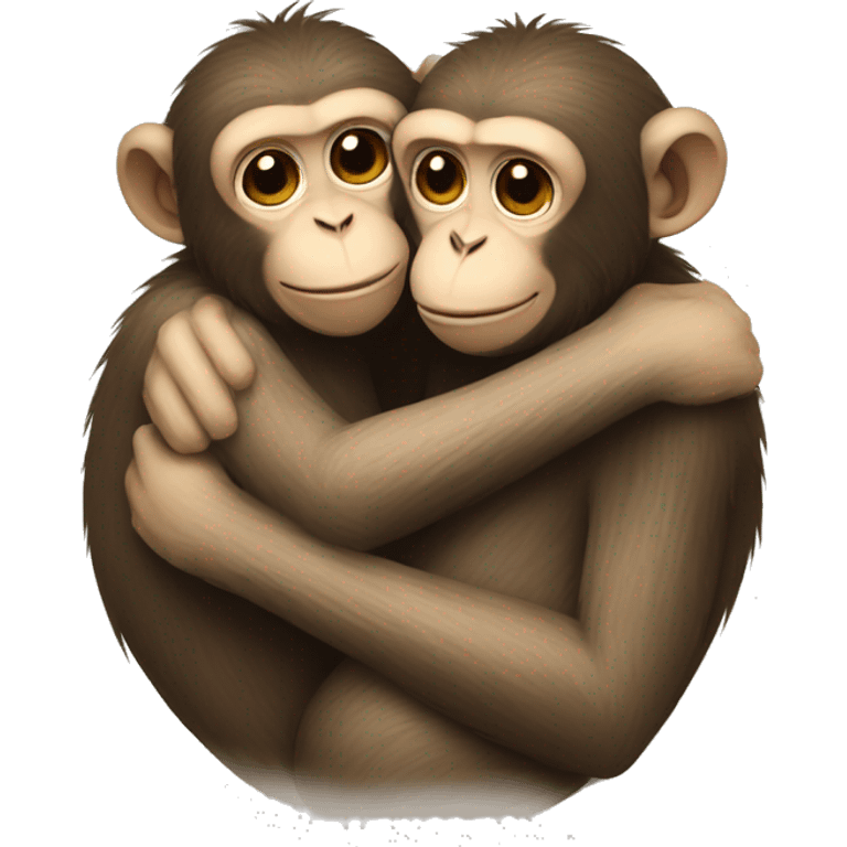 monkeys-hug-each-other emoji