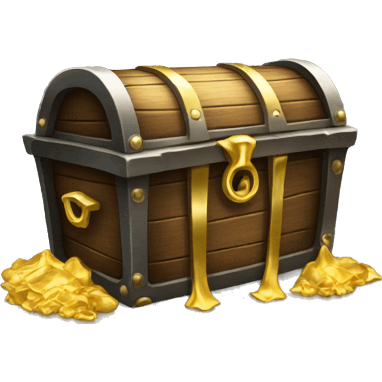 pirate chest with gold flowing out emoji