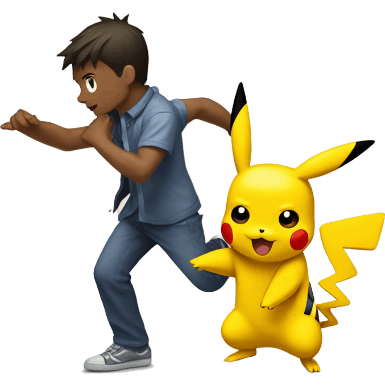 Pikachu smacking a person emoji