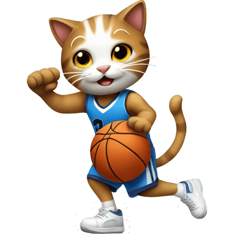 Cat playing basketball emoji