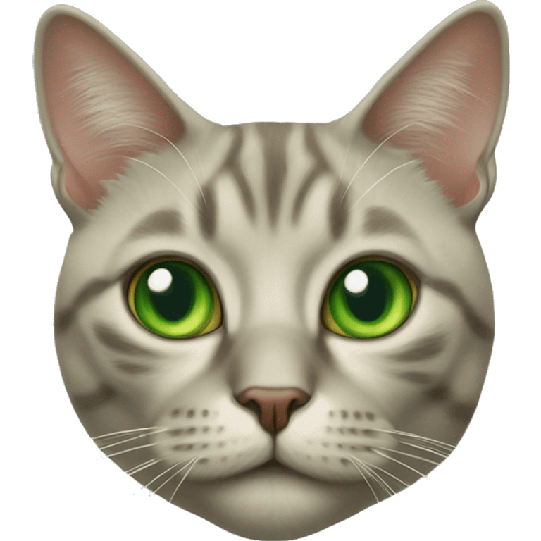 realistic portrait of green-eyed cat emoji