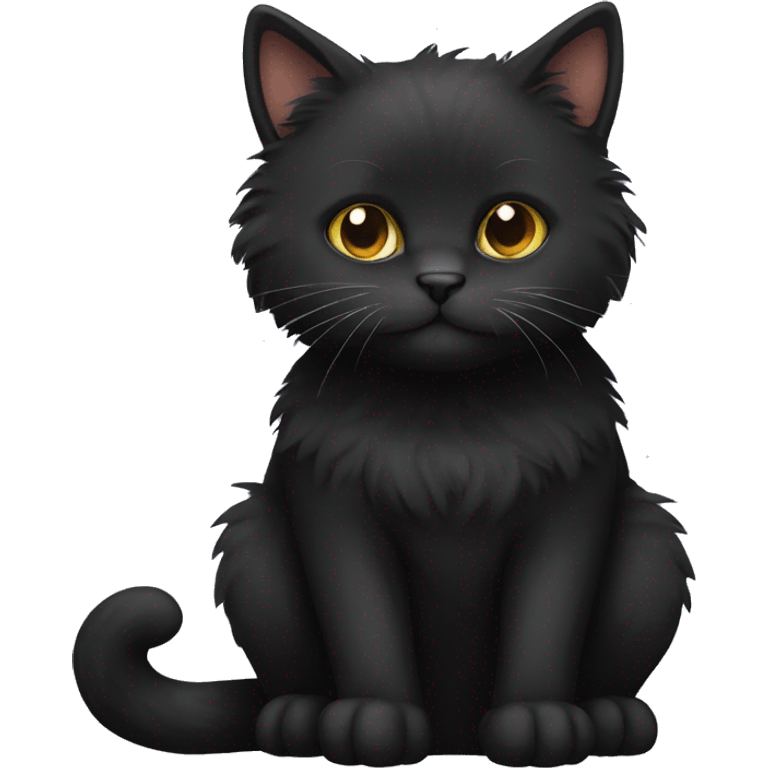 A black fluffy male cat  emoji