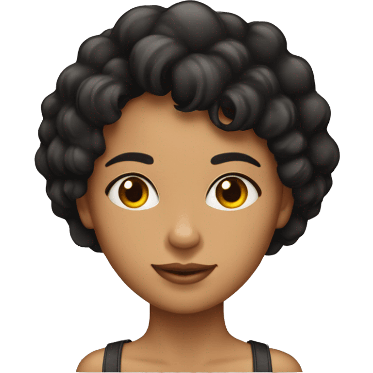 Mujer con pelo negro corto piel morena clara  emoji