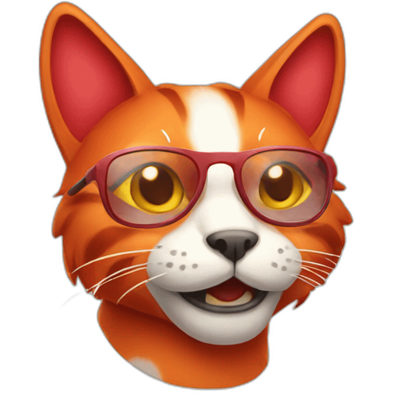 red cool cat emoji