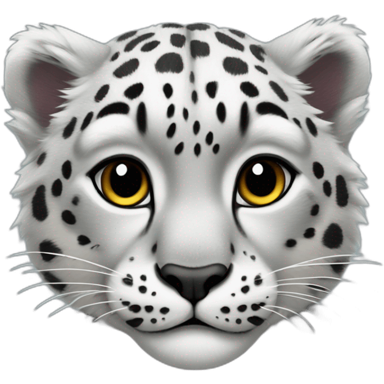 snow leopard shows heart emoji