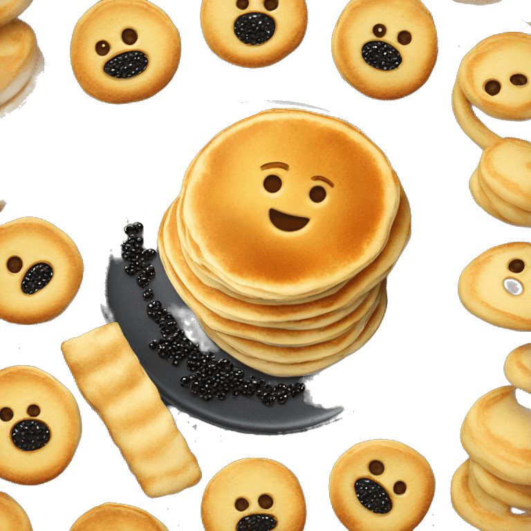 Russian pancakes with caviar  emoji