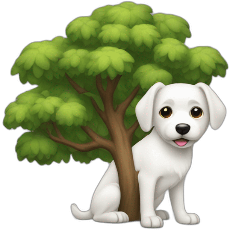 tree shaped white dog emoji