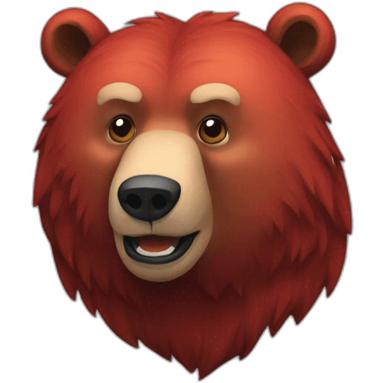 A red grizzly bear emoji