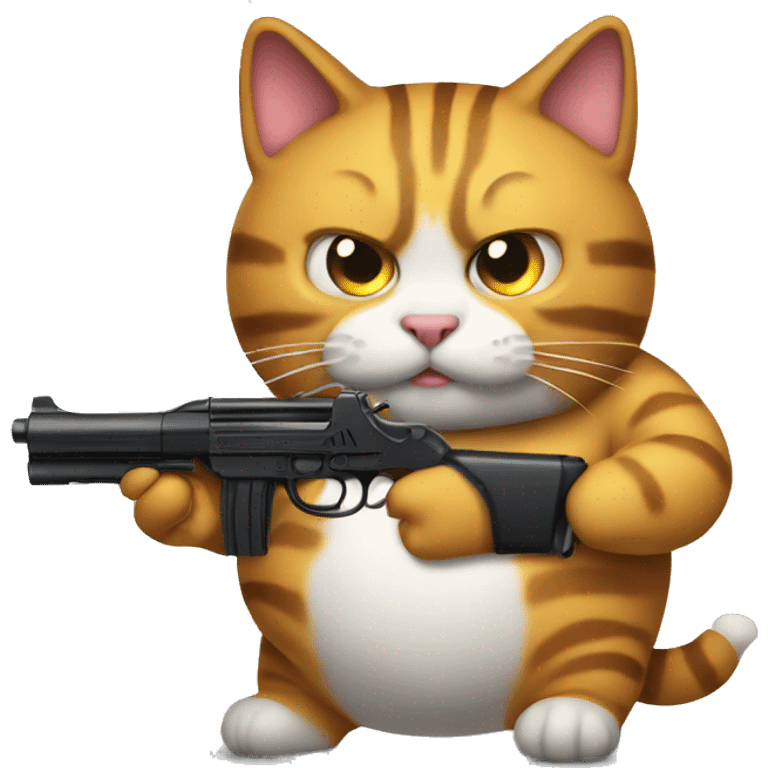 FAT CAT Holding a playgun  emoji