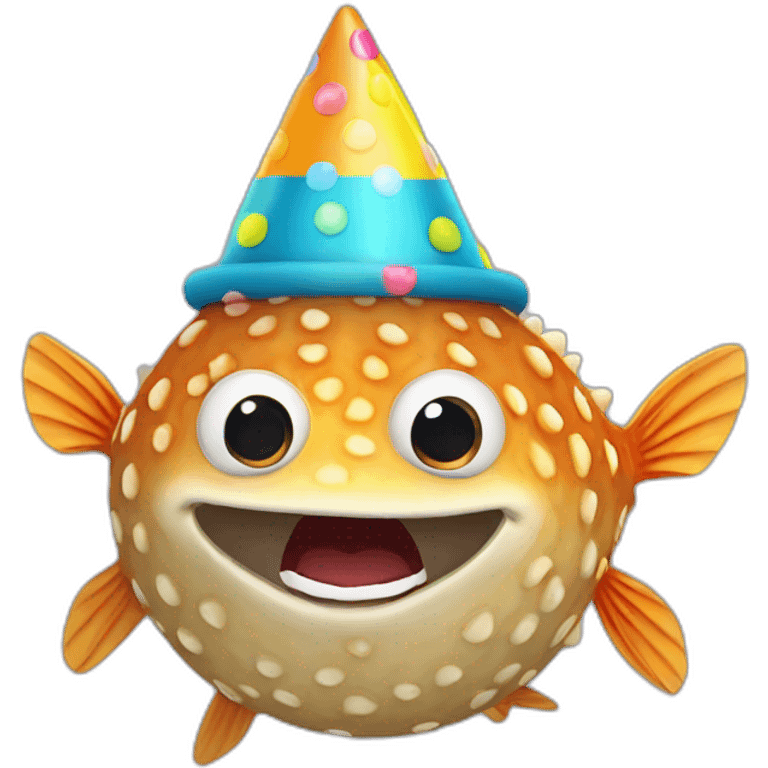 blowfish saying happy birthday sign “Priya” emoji