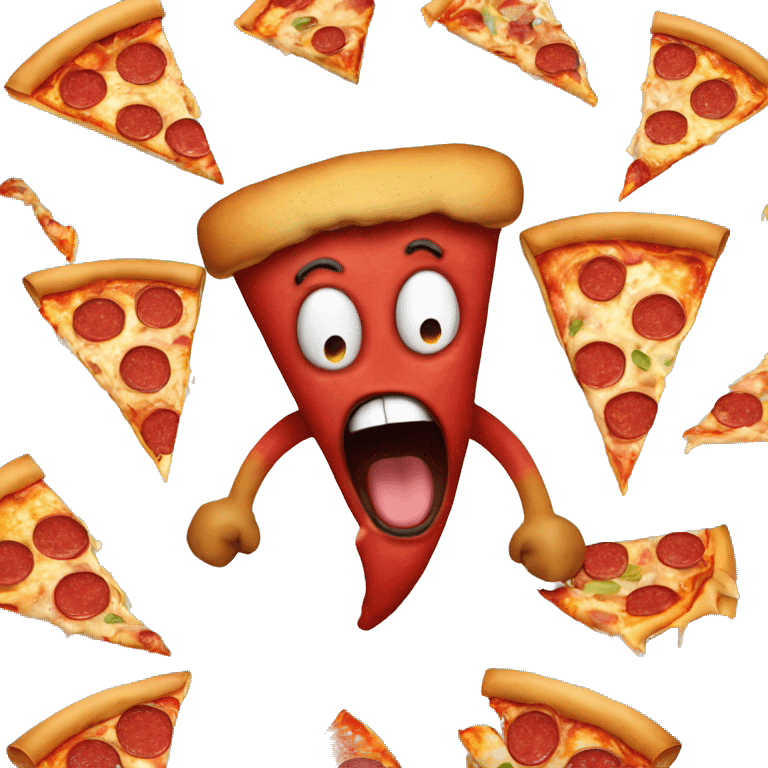 screaming face with pizza on his head emoji