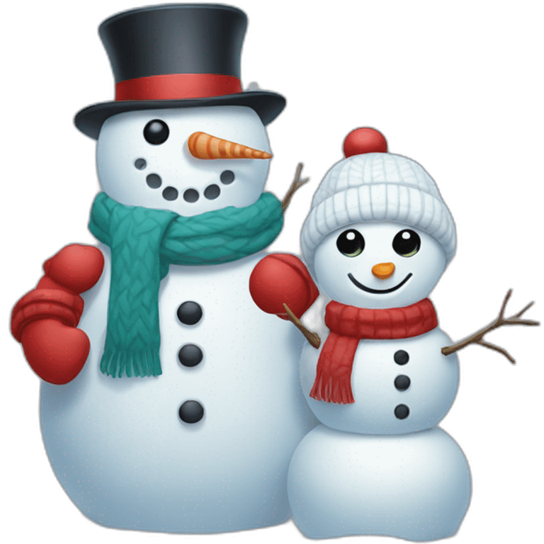 snowman and snowwoman emoji