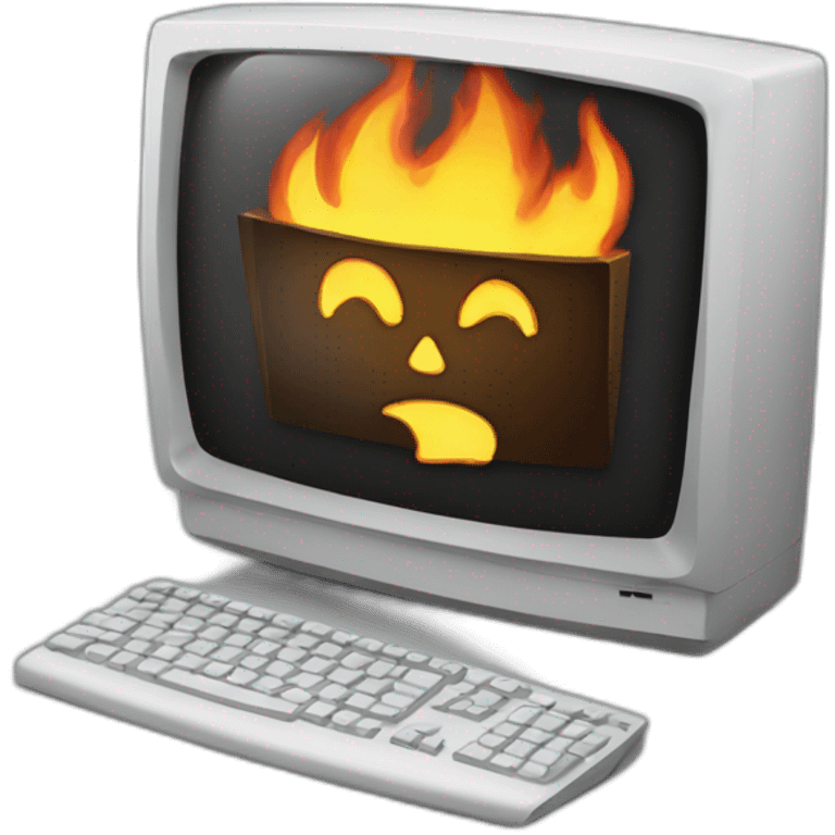 computer on fire emoji