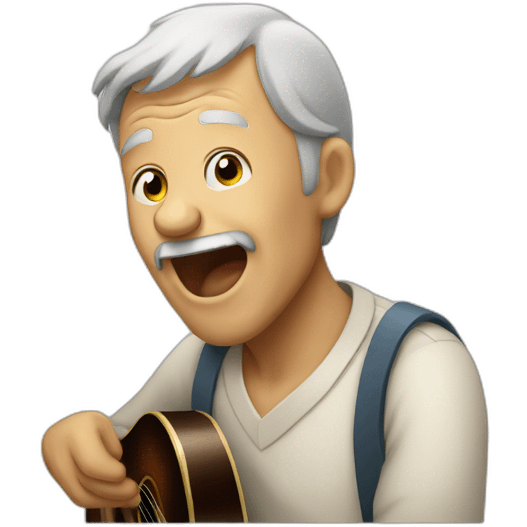 old man singing emoji