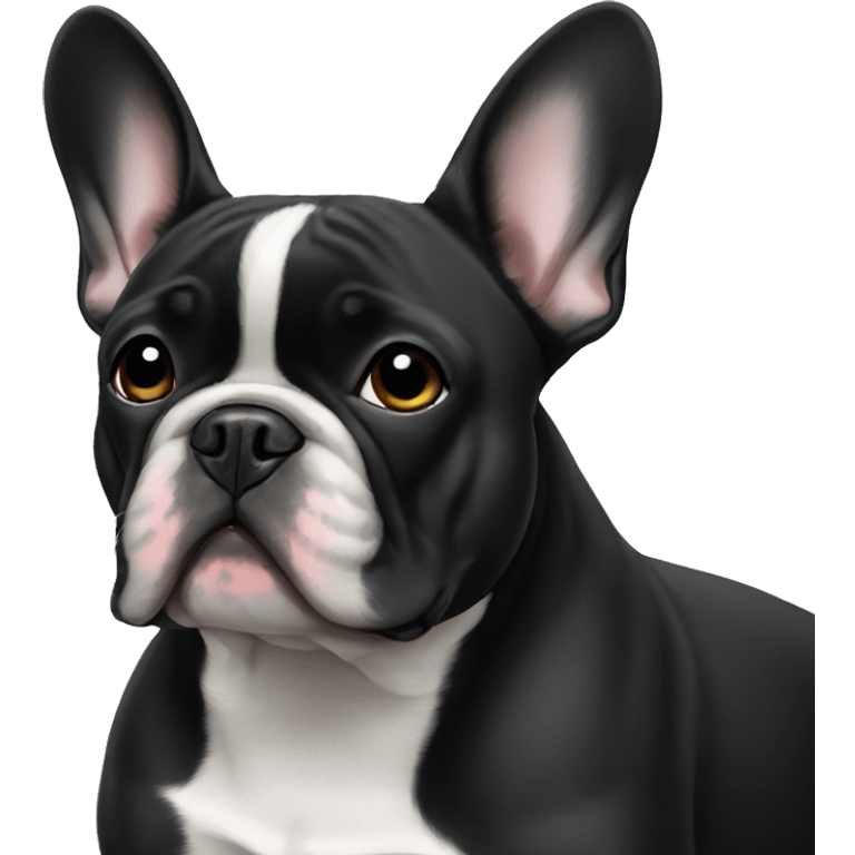 Black French bulldog with white neck emoji