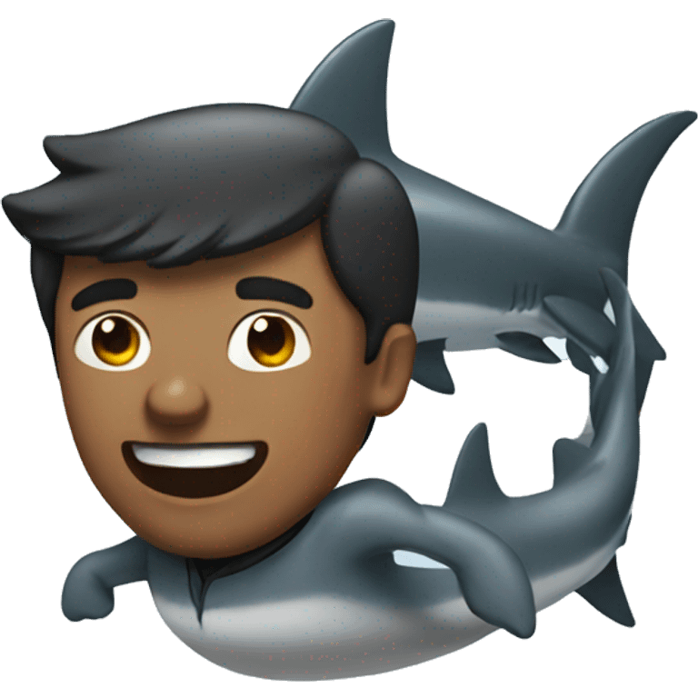 man on a shark emoji