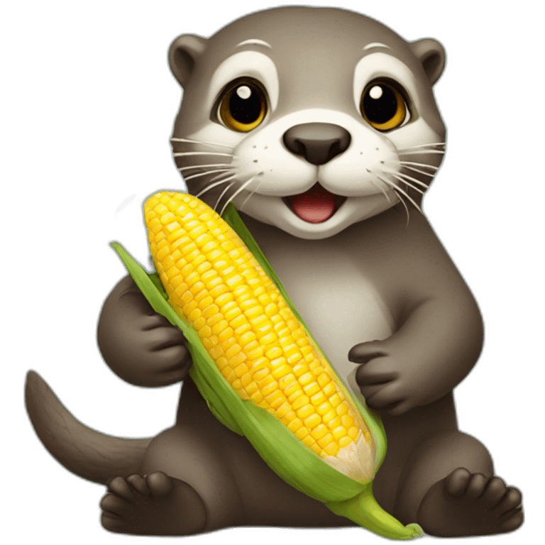 otter eating corn emoji