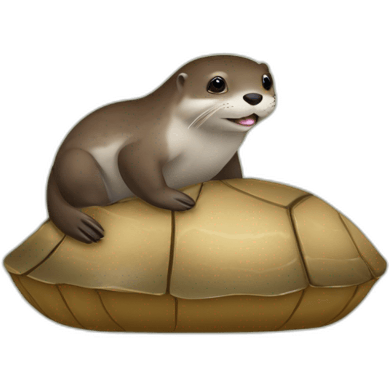 Loutre sur tortue  emoji