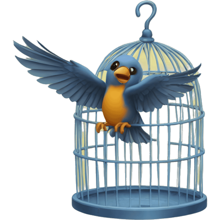  A Bird which is flying Away from it‘s Cage  emoji