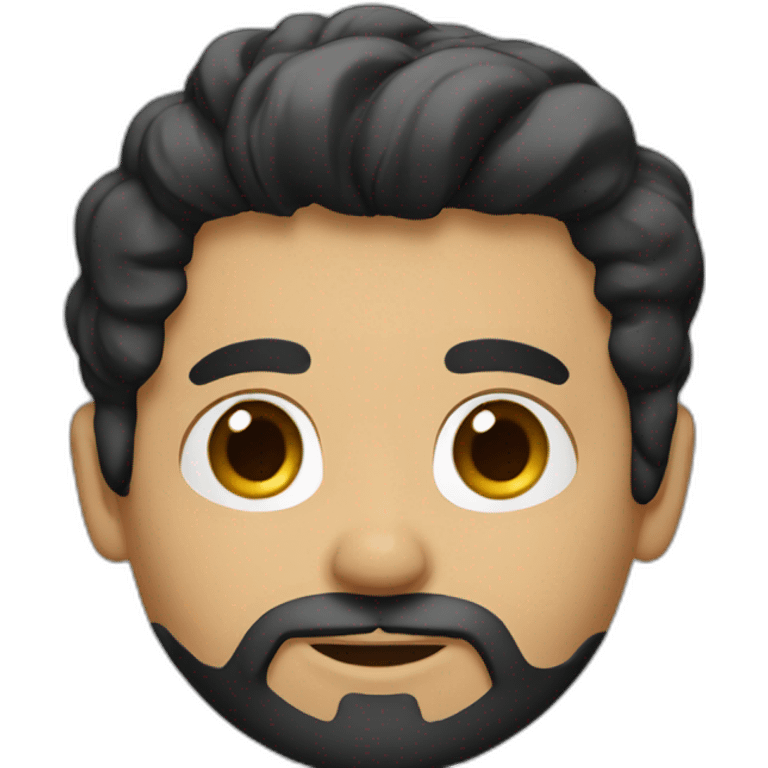 Handsome man with mostly black hair and beard emoji