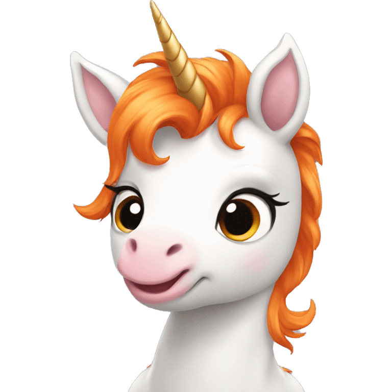 Baby unicorn with orange hair emoji