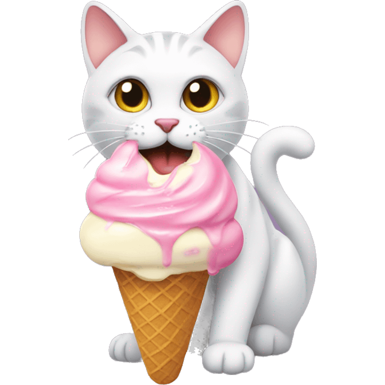 Cat eating ice cream  emoji