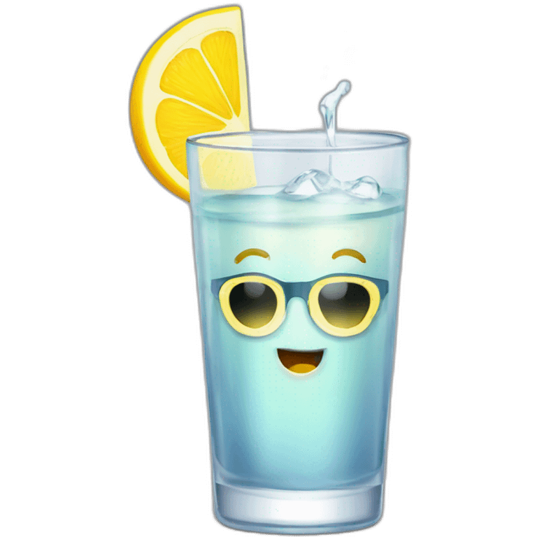 botella de vodka con lentes tomando el sol emoji