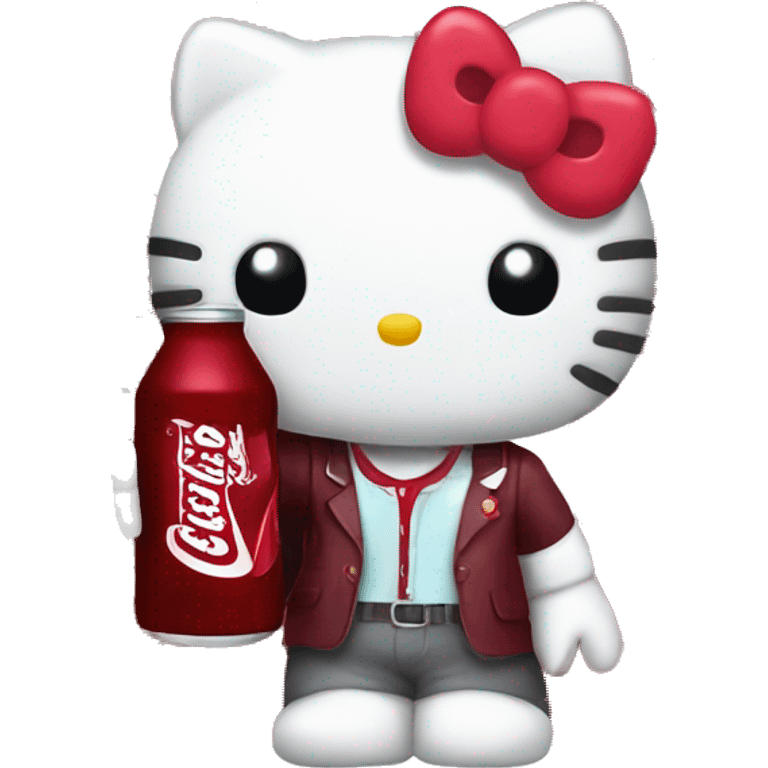 Hello kitty holding dr pepper emoji