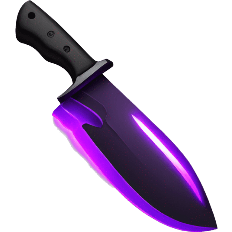 A black knife glowing purple emoji